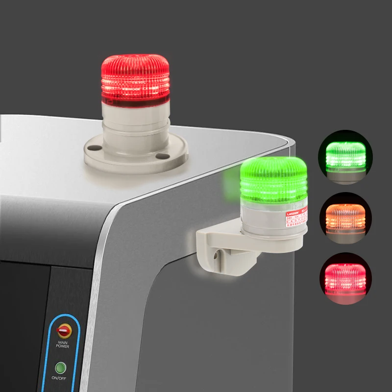 Mini 3 Colors Warning Light DC12V/24V Small Emergency Signal Lamp Red Yellow Green Industrial Safety Light Fordable Base