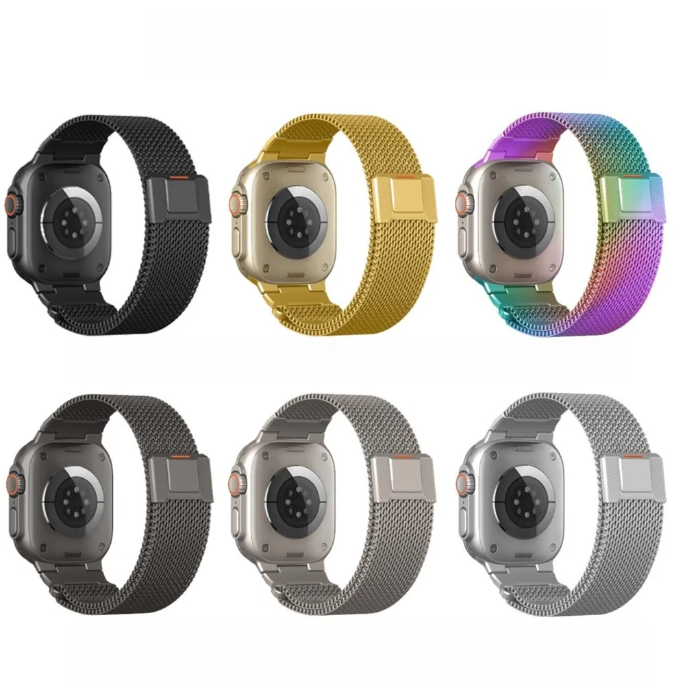 Milanese lus voor Apple Watch Ultra 2 band 49 mm 44 mm 45 mm 46 mm 42 mm 38 mm metalen armband Iwatch serie 11 10 9 8 7 6 5 Se 3 band