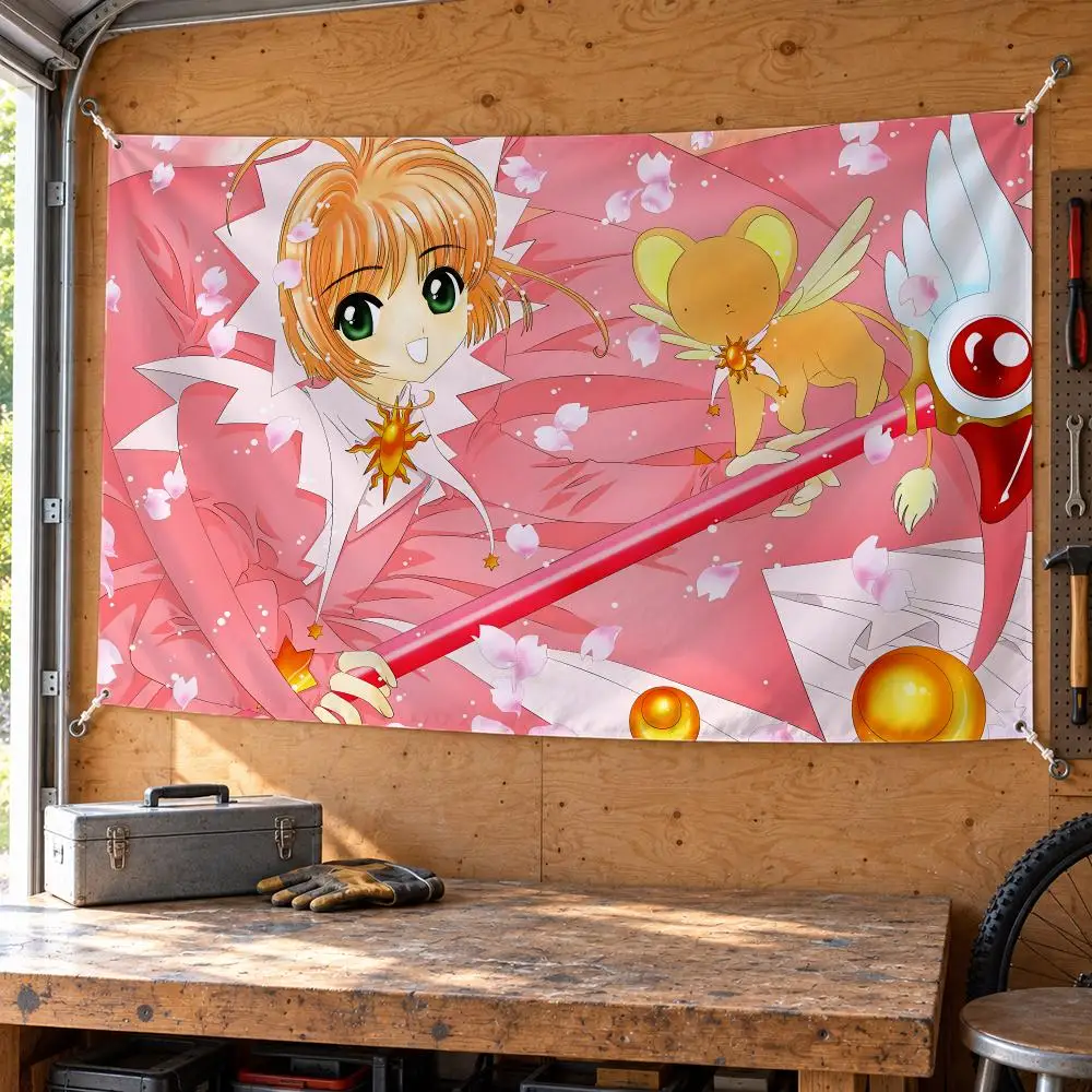 Anime C-Cardcaptor Sakura			 Flags Wall Hanging Banner Background Art Print for Bedroom Living Room Outdoor Decor