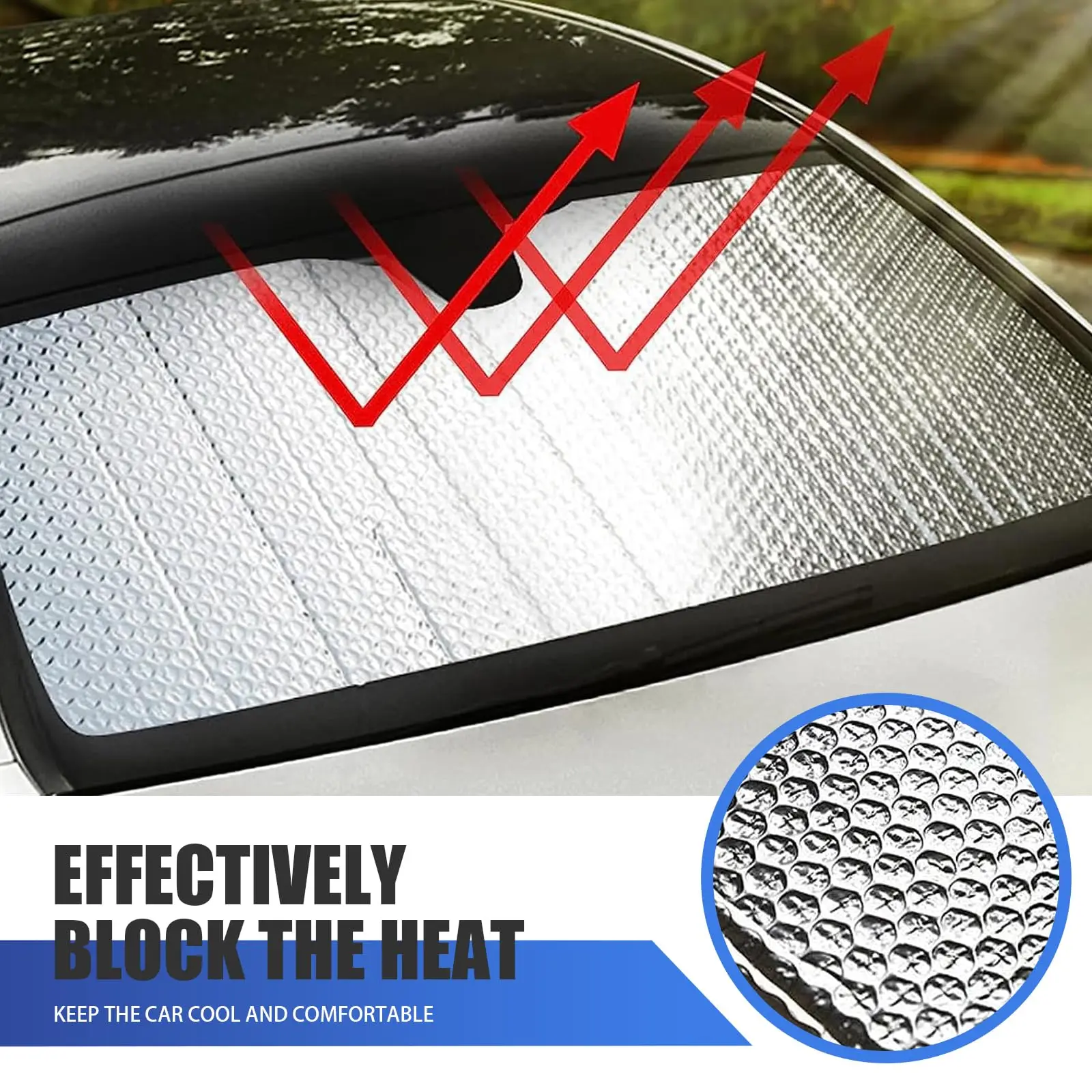 1PCS Foldable Sun Visor Reflector for Car Front Windshield Portable Breathable UV Resistant Sunscreen and Cooling