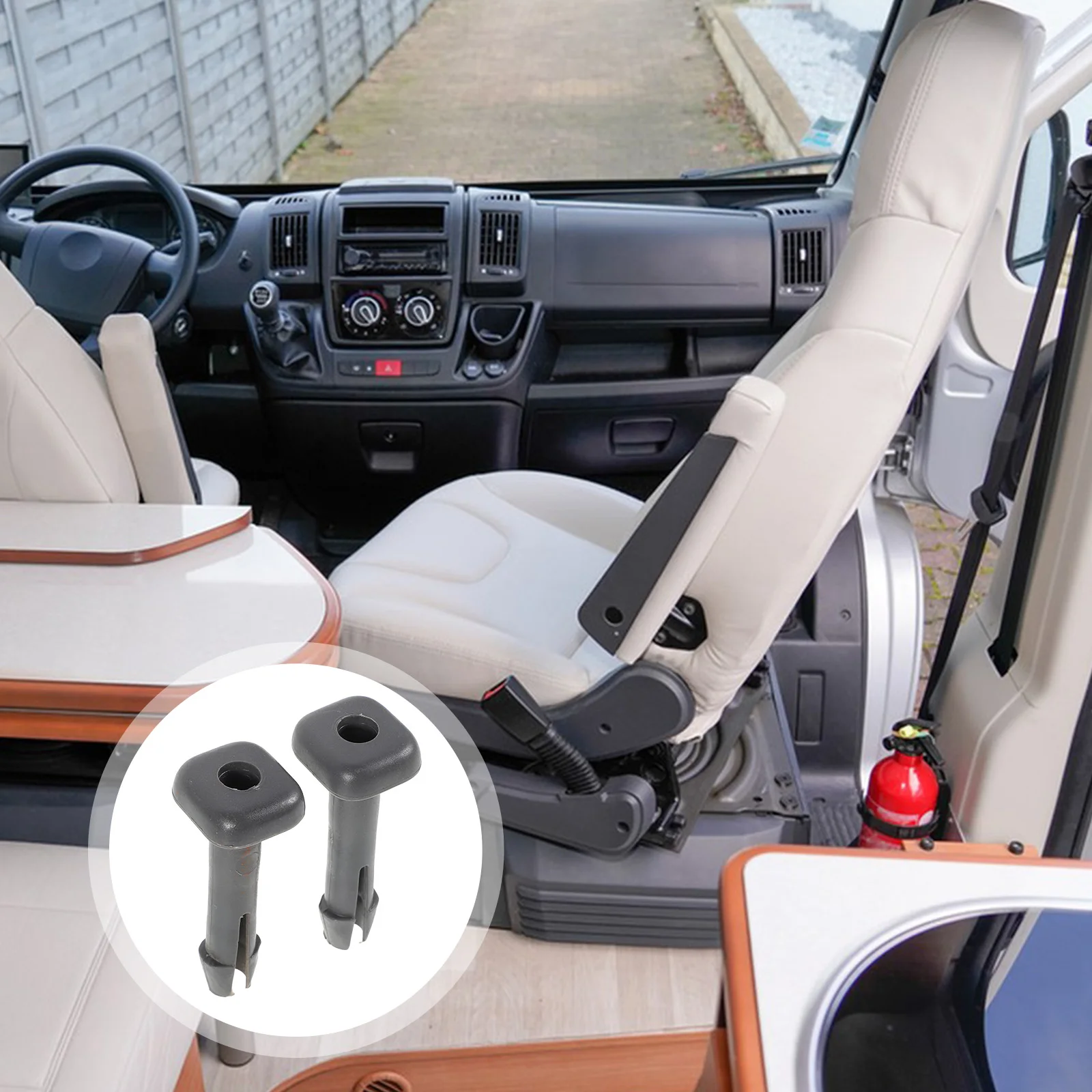 

1 Pair Adjustable Car Headrest Insert Tube Locking Durable Plastic Compatible With Truck Square Parts Front Rear Seat Headrests