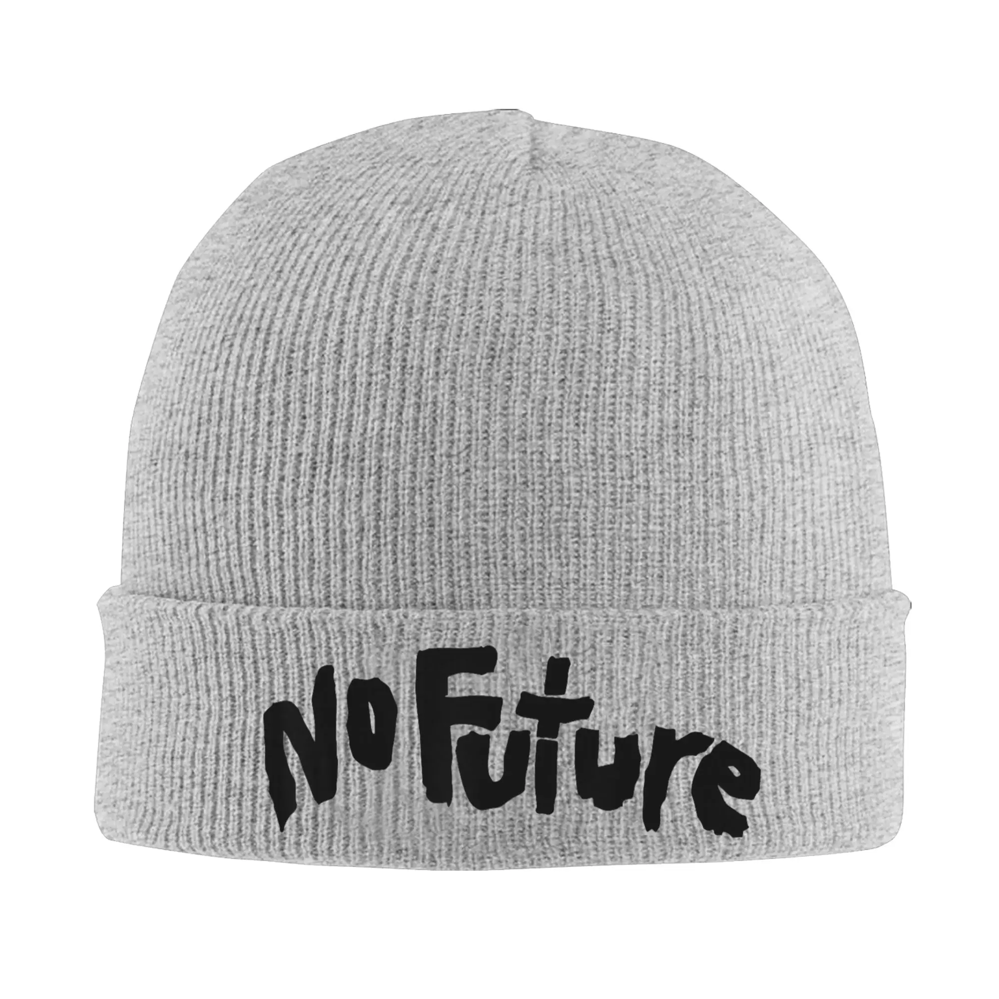 Nerdy Iconic No Future Sci-Fi Punk Science Knitted Caps Women Men Beanies Autumn Winter Hot Sale Hats Acrylic Funny Hip Hop Cap