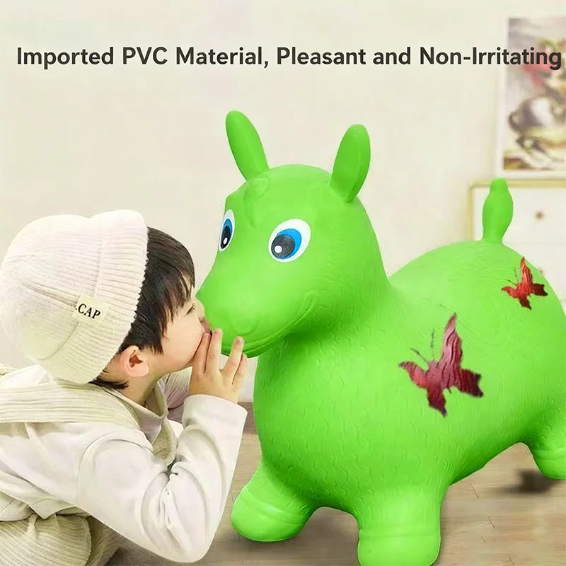 跳ねる馬のおもちゃ バウンス馬のおもちゃ 子供用インフレータブルトランポリン 動物の形をしたPVCインフレータブルおもちゃ バウンス乗用玩具