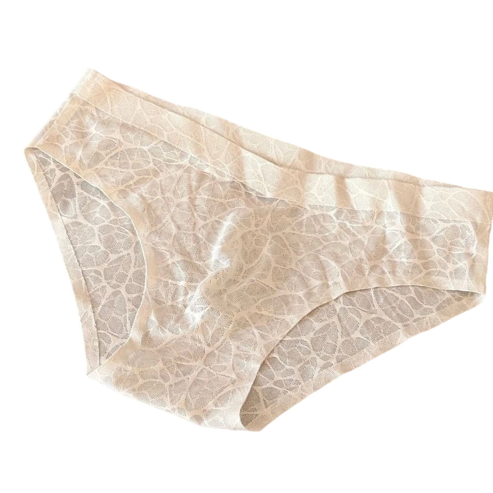 Crack Print Briefs Bulge Front Pouch Low Waist Invisible Cut Sexy Elastic Underwear For Daily Commute Casual Wearing