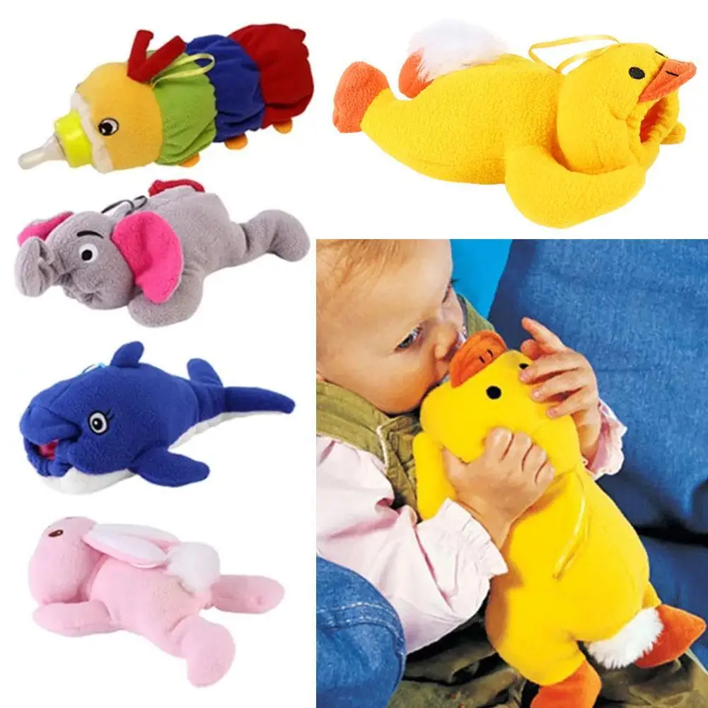 Feeding Bottles Bag Duck Milk Bottle Pouch Cover Toys Kawaii Plush Rabbit Baby Feeding Bottle Keep Warming Bag Baby Feeding Tool