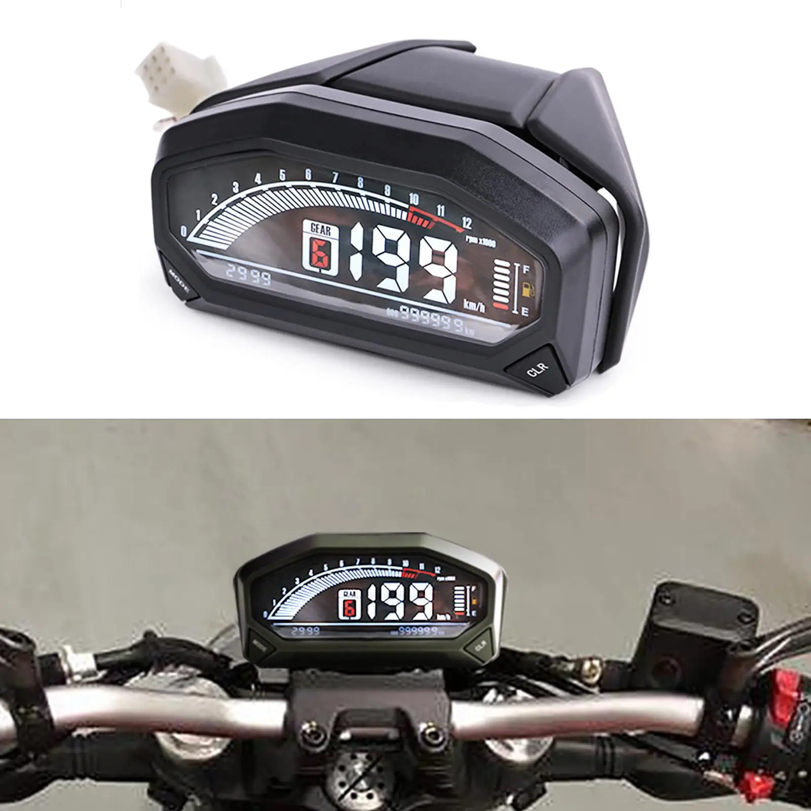 Universal, LCD Digital, Motorcycle Speedometer, Speedometer Odometer w/Backlight ,2,4 Cylinders Meter