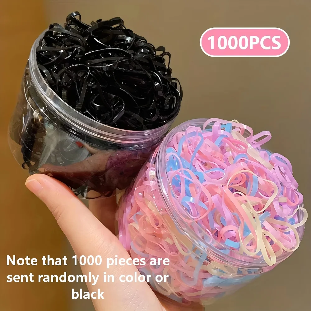 1000 Bandas Elásticas de Goma Pequeñas Desechables para Niñas, con Alta Elasticidad y Durabilidad para Atar el Cabello