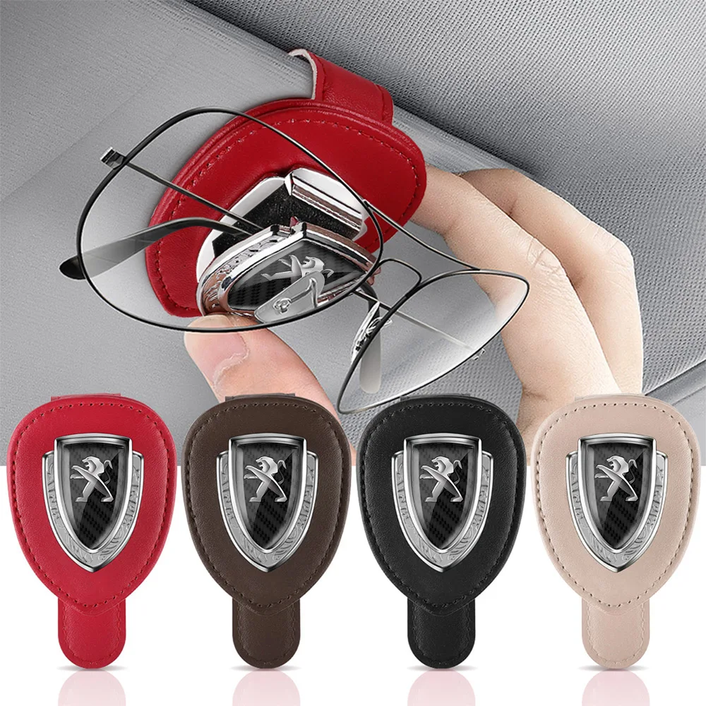 Car Badges Eyeglass Holder Glasses Storage Clip Sunglasses Bracket For Peugeot 208 2008 207 508 607 301 107 307 407 5008 106 205