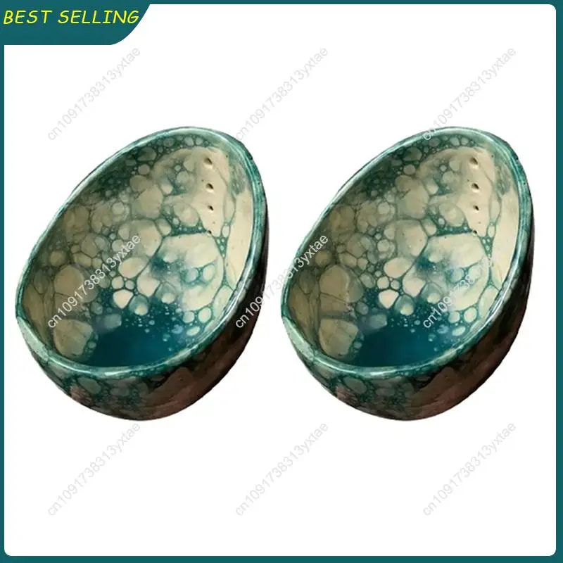 N09R-Multi-Function Pottery Herb Stripper And Peeling Bowl, Perfect For Kitchen Herb Preparations