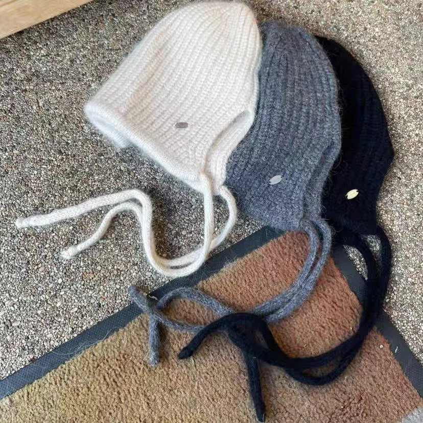 

Sli Ear-Protecting Flight Knitted Hat Ba Split Faionable Sweet Cute Sle Autumn No Brand Chinese Made Youth Travel