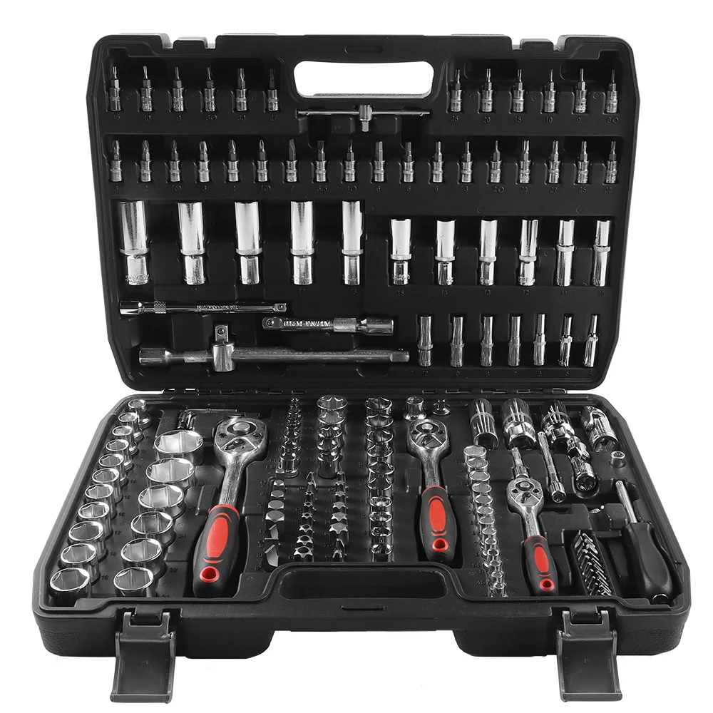 [EU Stock]171pcs /108pc Socket Wrench Set Car Repair Tool Ratchet Spanner Wrench 1/4 3/8 1/2 Ratchet Spanner Screwdriver Bits