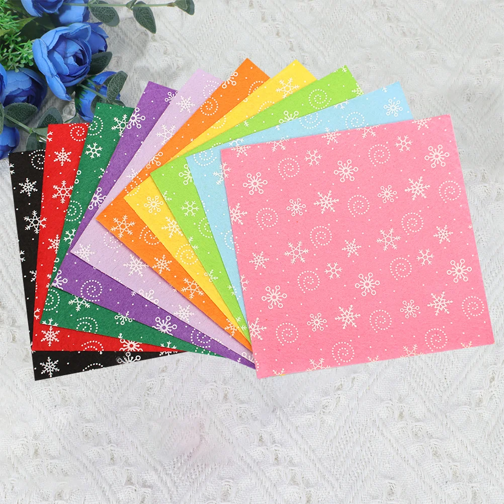 

10pcs Christmas Snowflake Fabric Non-Woven Diy Craft Material For Kids 30X30Cm Art Project Supplies Handicraft Tool