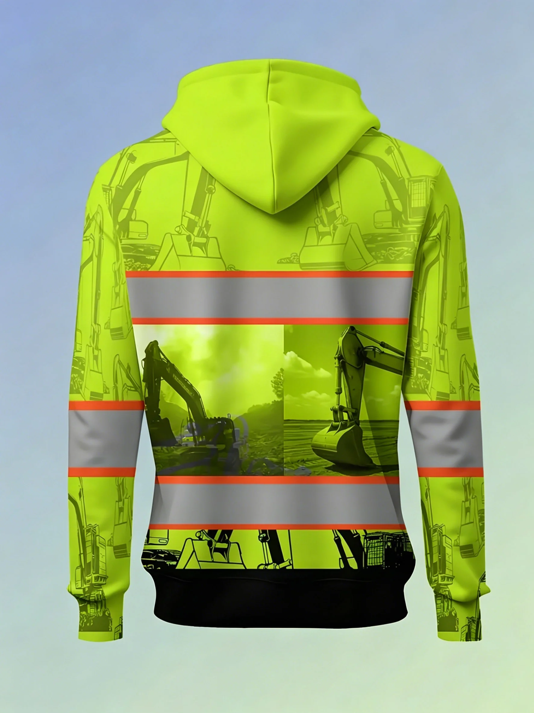 Men's hoodie, project team clothing, bright pattern design, comfortable fit, high-quality printing, enterprise equipment