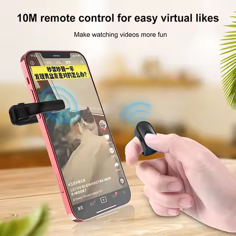 2-in-1 Page Turner Clicker for Kindle Phone Tablet Wireless Page Turner Remote Control E-Reader Phone Camera Record Trigger