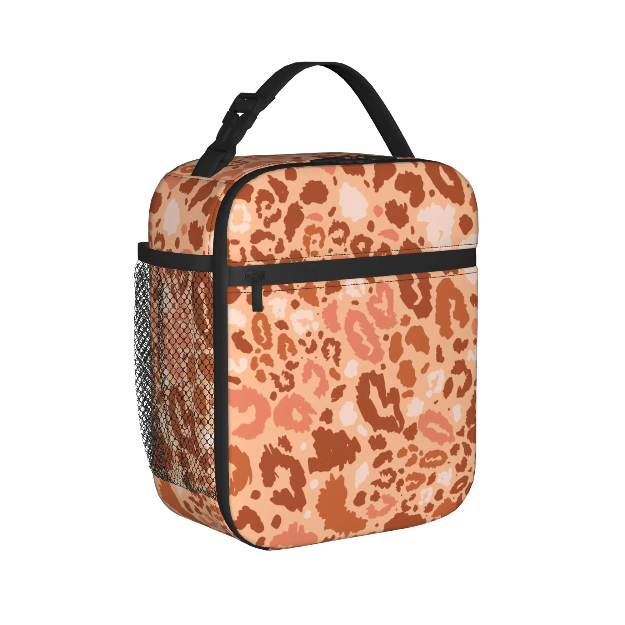 Animal Print Leopard Thermal Insulated Lunch Bag for Travel  Portable Food Container Bags Thermal Cooler Lunch Box
