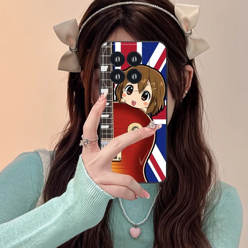 K-ON Hirasawa Yui Mobile Cell Phone Case for Xiaomi 14 13 12 11 10 9 T Ultra Lite Pro S SE X 5G Black Soft Phone Cover Shell