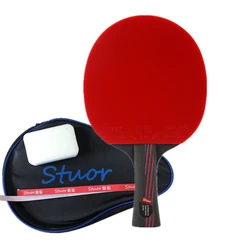 Profissional 8 estrelas fibra de carbono raquete de tênis de mesa nanocarbon 9.8 carbono ping pong original com dupla face espinhas-em