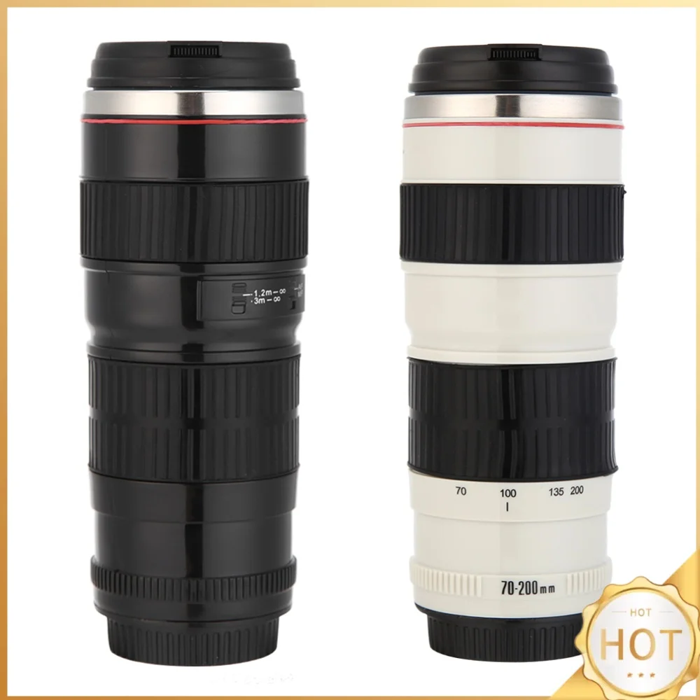 Stainless Steel Water Bottle Rust-free Camera Tea Mugs 400ml Camera Lens Coffee Mug Proof Gifts for Lovers Valentine's Day