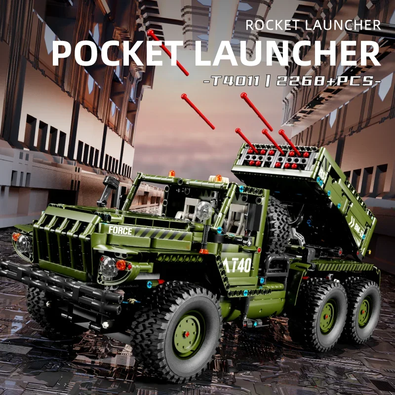 2268 Stück Raketenwerfer Fahrzeug Bausteine Militärs erie Krieg bewaffnete Rakete LKW gepanzerte