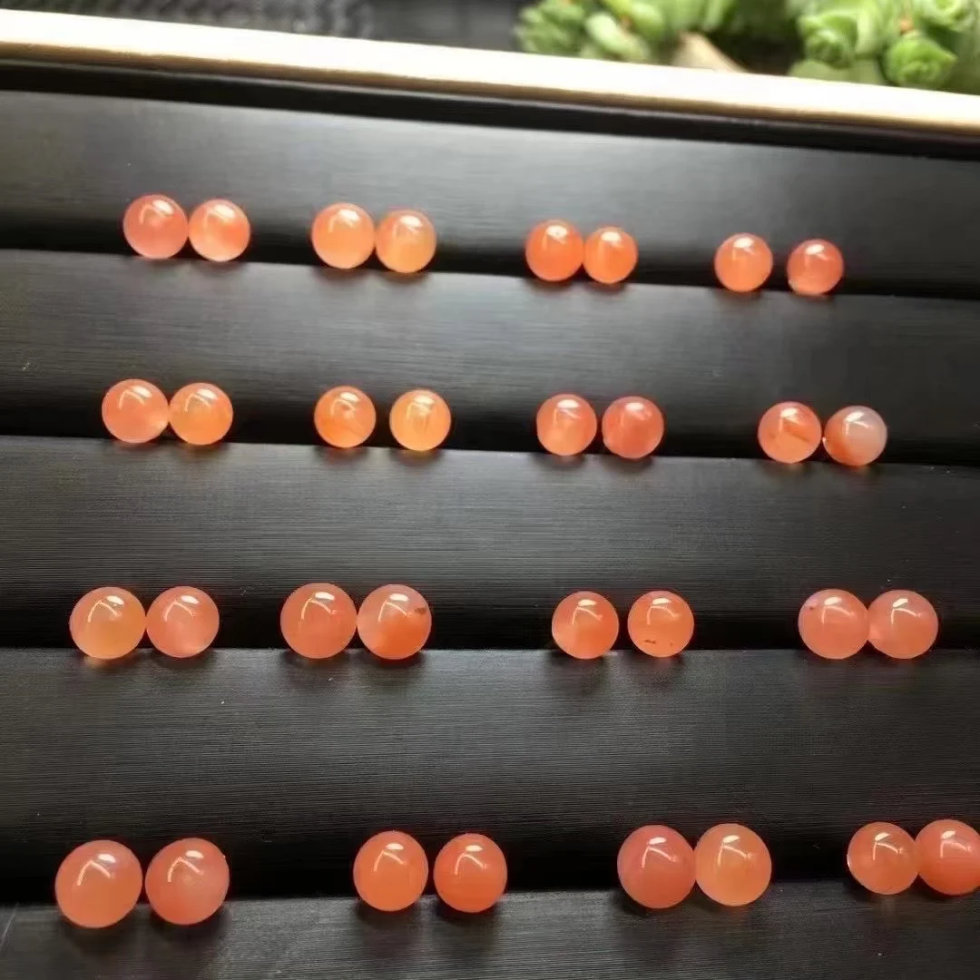 

1 Pair Fengbaowu Natural South Red Agate Earring 925 Sterling Silver 6MM Sphere Reiki Healing Stone Fashion Jewelry Gift