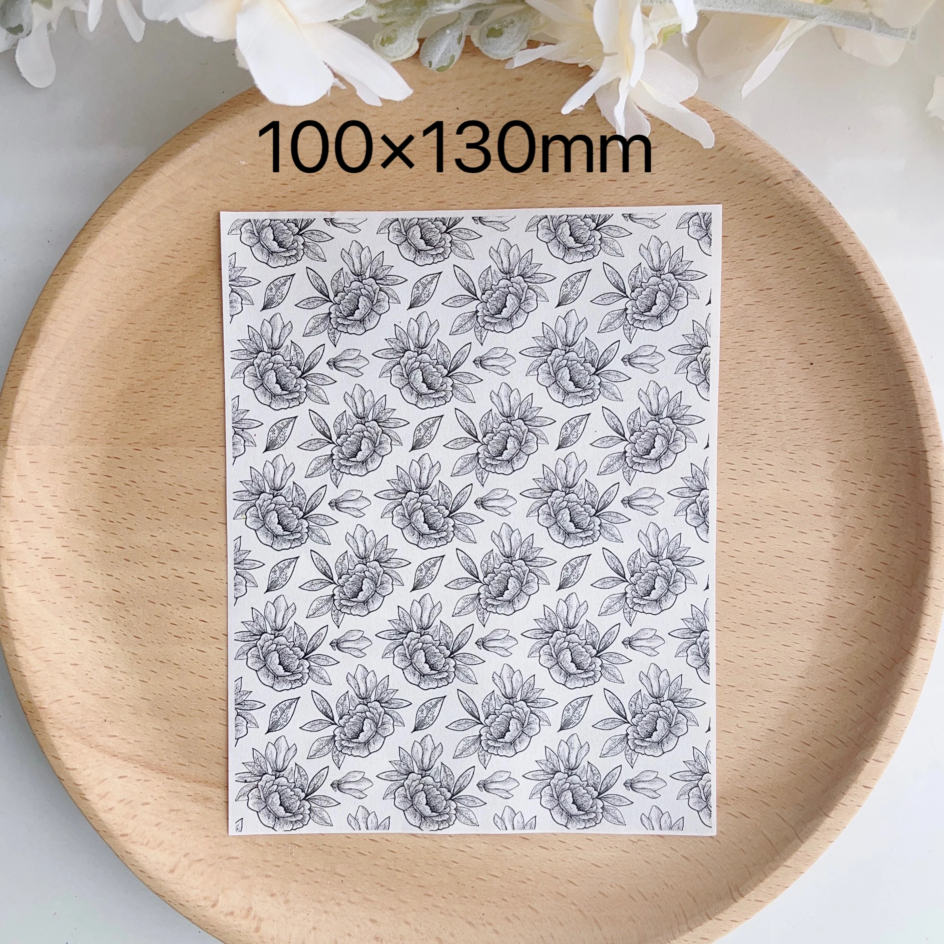 Floral Transfer Paper Autumn Floral Fall Fern Leaf Rose Flower Transfer Papers for Earring Ceramics Dish Making Home Decoration