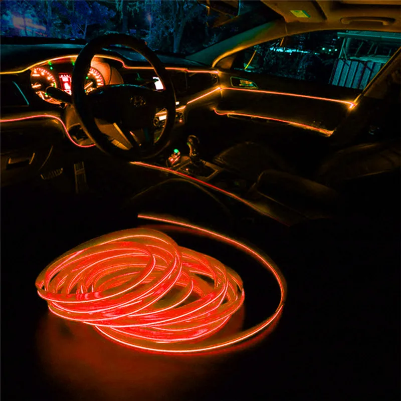 

2M Car Interior Led Strip Light Neon EL Wiring Decorative Lamp For Mercedes Benz W205 W206 W211 W212 W213 W214 C E ClaAuto Light