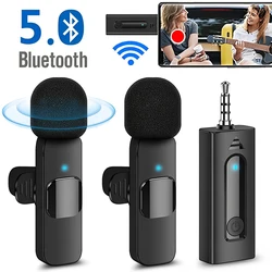 Wireless 3.5mm Lavalier Microphone Bluetooth 5.0 Recording Universal Mini Mic for Camera Speaker Smartphone Lapel Microphone