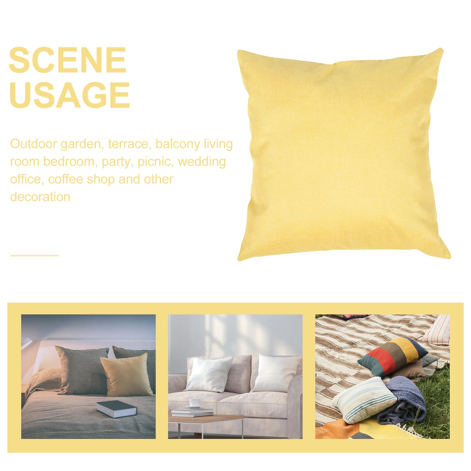 غطاء وسادة مقاوم للماء من الكتان للأريكة للاستخدام المنزلي في الهواء الطلق، وسادة مريحة وخفيفة الوزن وسهلة التنظيف