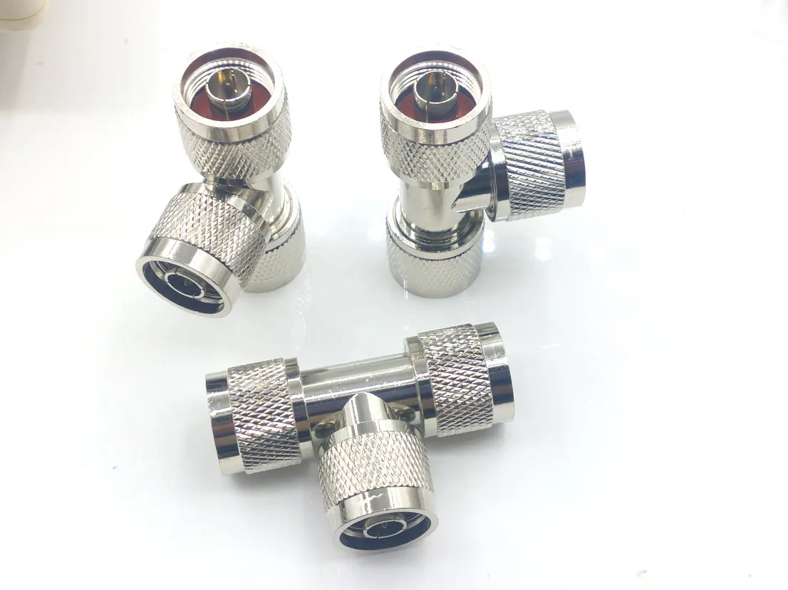 10pcs NEW N Plug to N Plug Male 3 Way CONNECTOR Type Brass wholesale