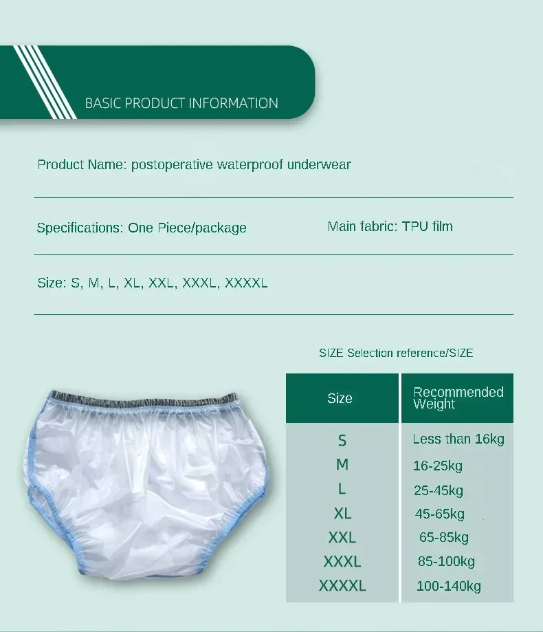 Pantaloni intimo impermeabile postoperatorio che fanno il bagno copertura impermeabile copertura impermeabile postoperatoria per emorroidi per adulti