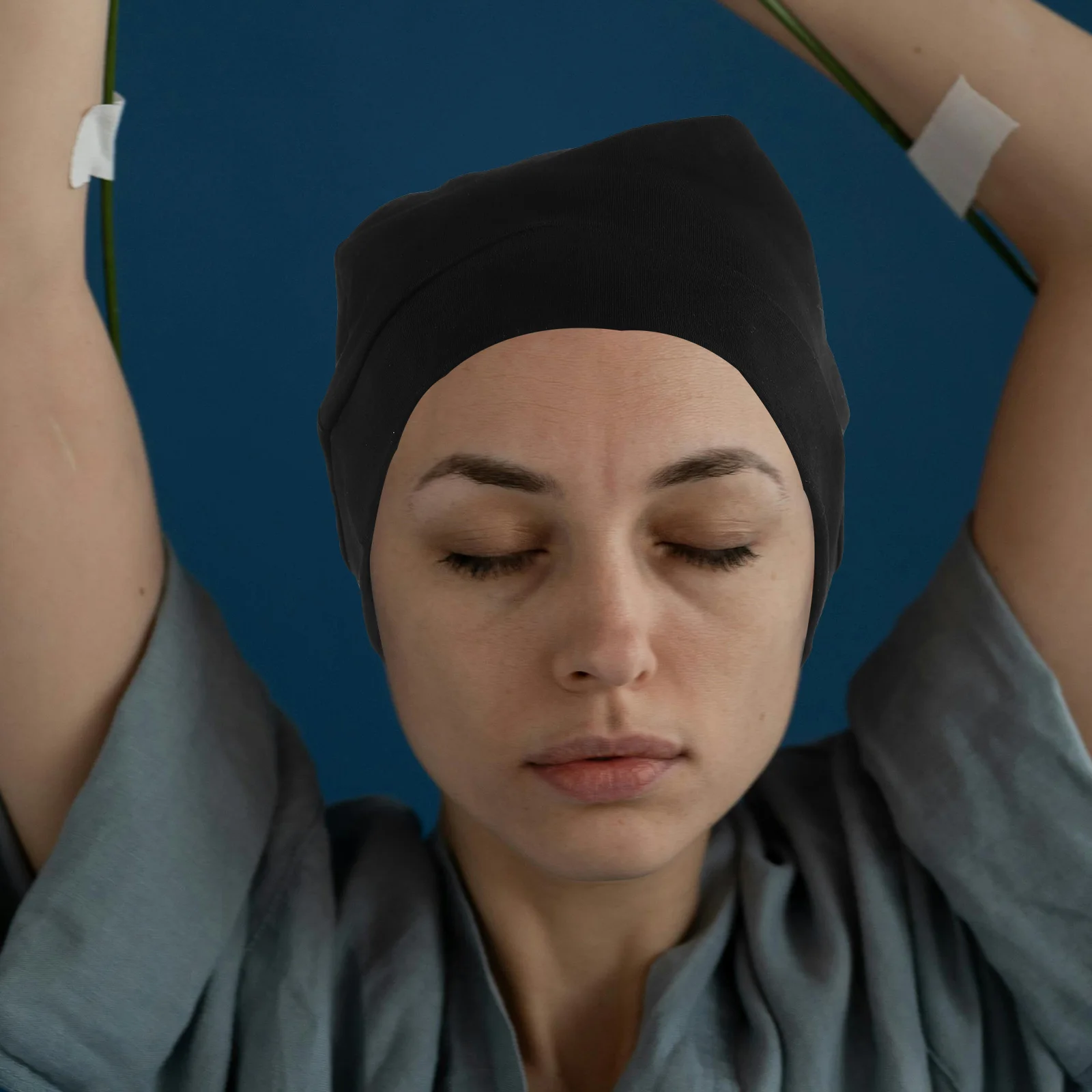 

Breathable Cotton Sleep Cap Thin Lightweight Night Hat Portable Beanie Cap for Elderly Men Women Comfortable Sleeping Hat