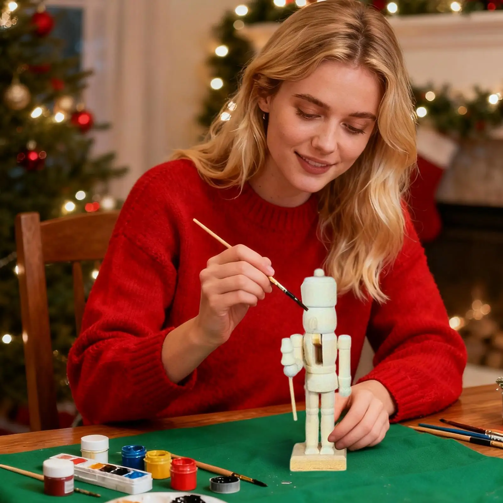 6 قطعة 12 سنتيمتر عيد الميلاد كسارة البندق التماثيل اليدوية الطلاء الحلي احتفالية تحصيل كسارة البندق أرقام لغرفة المعيشة