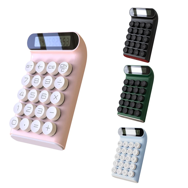 

Retro Calculator Mechanical Keyboard Portable Computer 10 Digit LCD Display Financial Office Fashion Calculator