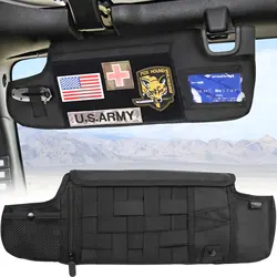 Sun Visor Storage Bag For Jeep Wrangler JK 2007-2018 Organizer Driver's Side Front Visor Multi-Pocket Storage Cover Visor Bags