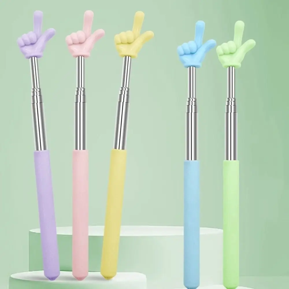 Professional Stainless Steel Teaching Pointer Telescopic Rod Finger Design Finger Reading Sticks Teaching Stick Teaching Tools