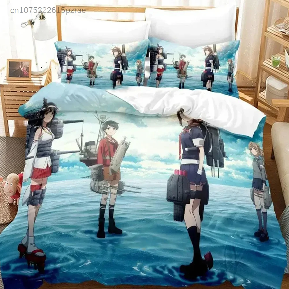 Anime Kantai Collection Bedding Set Boys Girls Twin Queen Size Duvet Cover Pillowcase Bed Kids Adult Fashion Home Textileextile