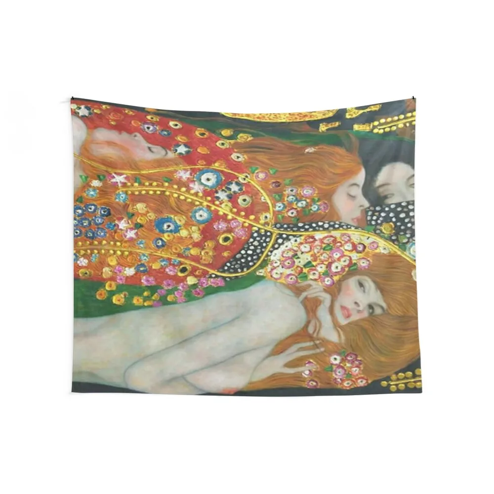 Gustav Klimt Water Serpents II Tapestry Home Decoration Carpet Wall House Decorations Carpet On The Wall Tapestry