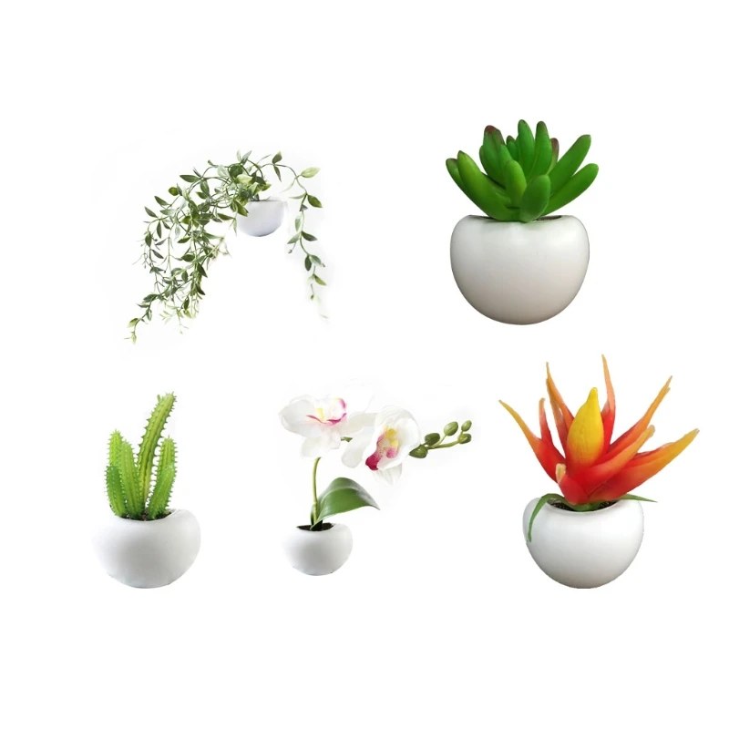Simulation Plant Refrigerator Sticker Mini Bonsai Succulent Magnet Label for Home Kitchen Fridge Plants Decal Drop Shipping