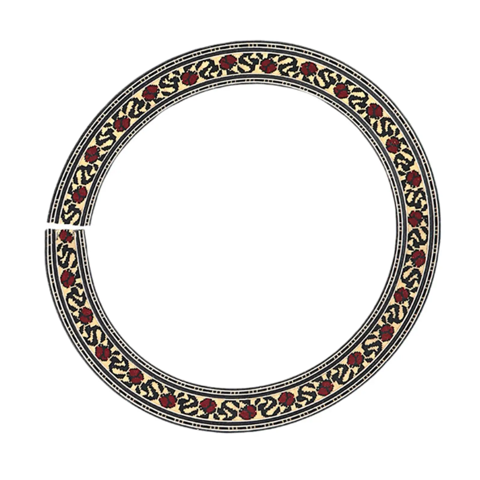 Decorative Wooden Guitar Rosette Decal Rose Design Narrow Edge Soundhole Accessory for Classical Guitar