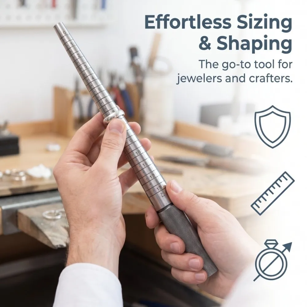 Steel US Standard Ring Mandrel Sliver Length 30cm Steel Ring Shaping Tool Alloy Ring Reshaping Stick