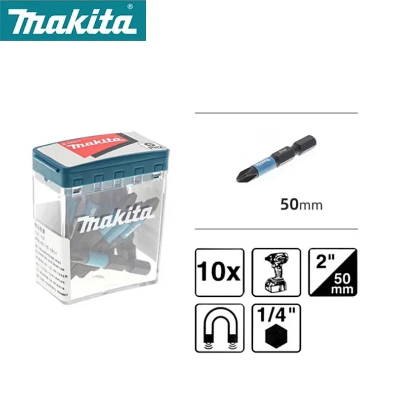 Makita-Juego de destornilladores, brocas eléctricas cruzadas hexagonales, combinación de E-14227, E-14211, accesorios para herramientas eléctricas