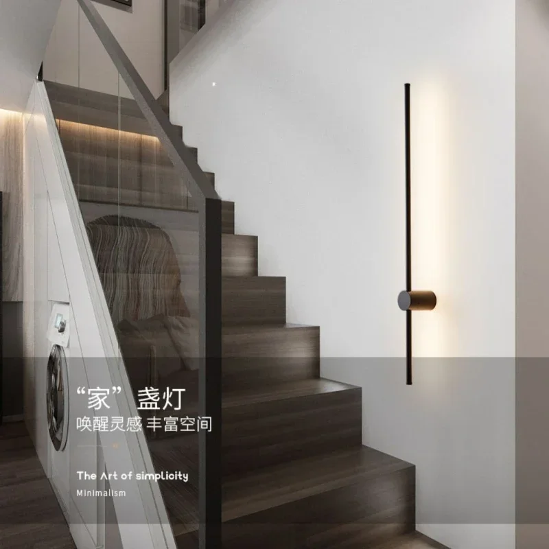 الشمال بسيط خطوط هندسية وحدة إضاءة LED جداريّة مصباح غرفة المعيشة ديكور المنزل الجدار الخفيفة للحمام الحمام ديكور جدار مصابيح ديكور الفن #6