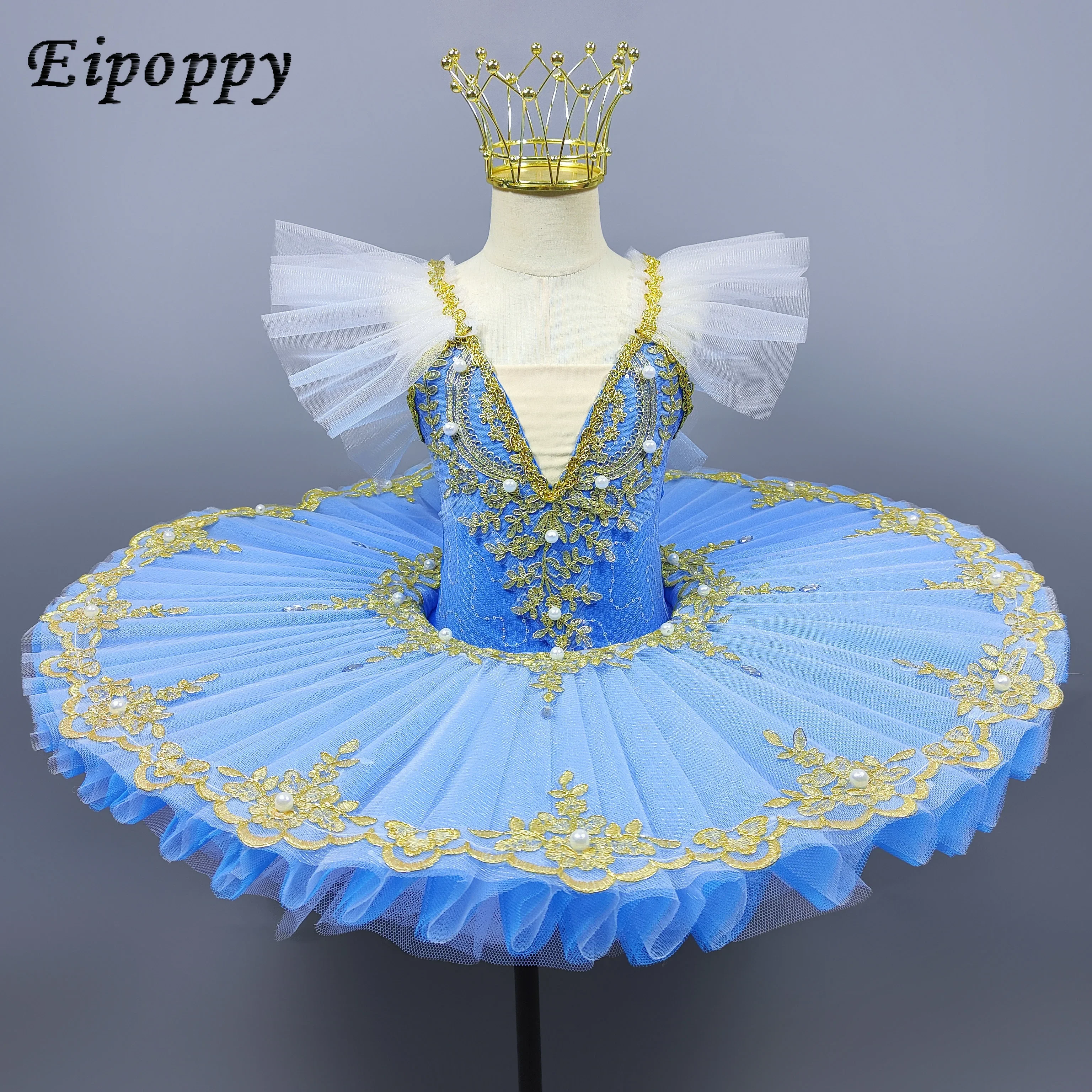 

Children's Professional Ballet Dance Dress Sleeping Beauty Sling Tutu Skirt Baby Girls Little Swan Blue Bird Stage Performance