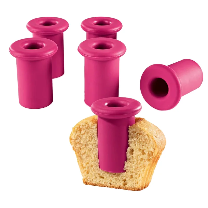 Muffin bolo buraco diy pastelaria cupcake unido remover dispositivo êmbolo cortador de cozimento decoração escavação buracos ferramentas fácil de usar 6 pçs