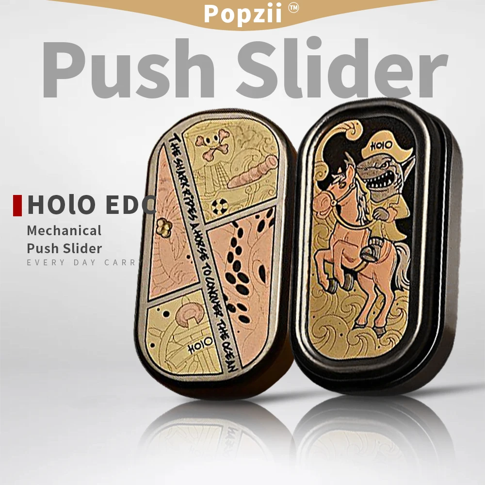 

HOLO EDC Metal Mechanical Push Slider Fidgeting toy Office Stress Relief Gadgets Cool Gadget Anxiety Toys