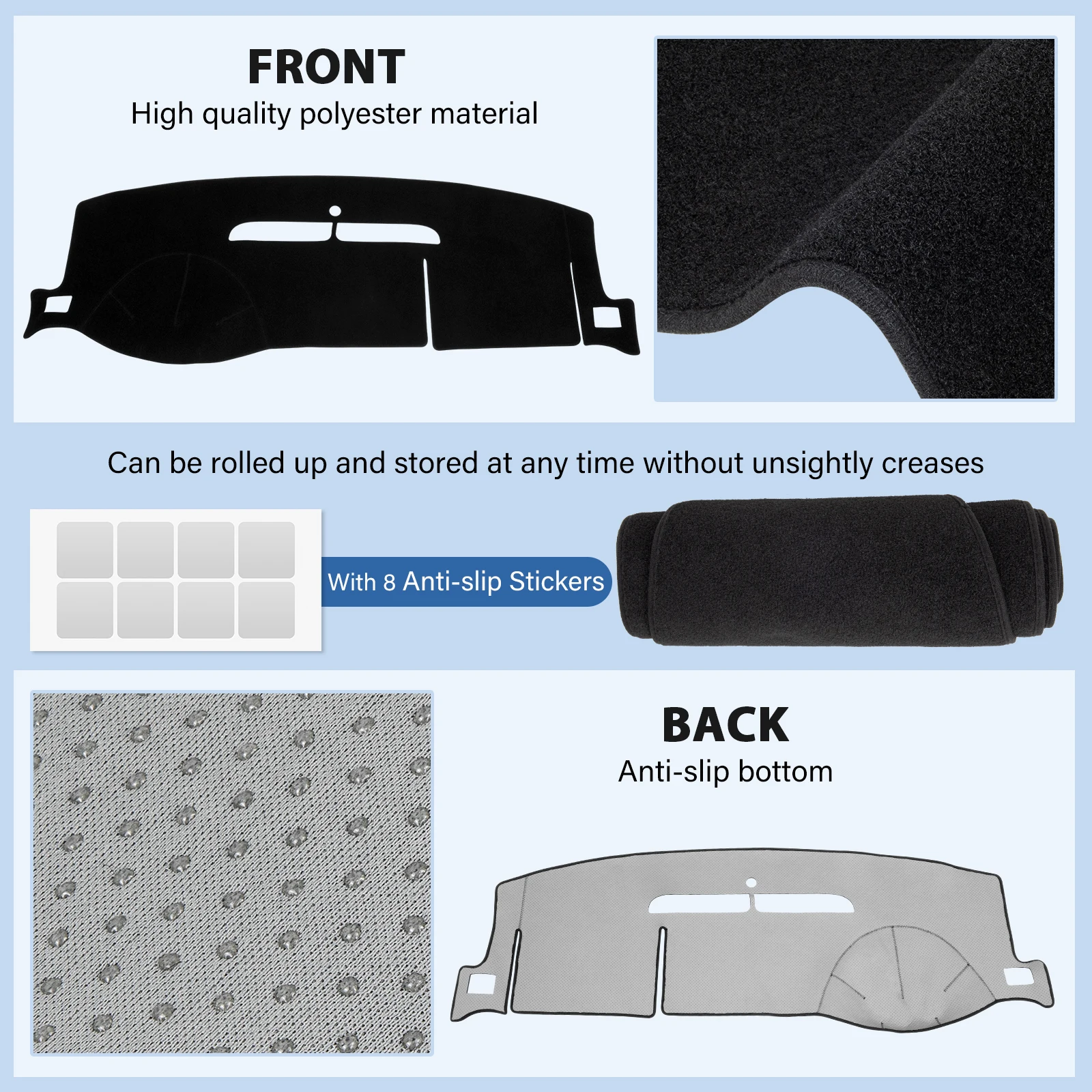 

Car Dashboard Cover Mat for GMC Yukon Sierra Chevy Suburban Tahoe Silverado LTZ Polyester High-Quality Sunshade Mat