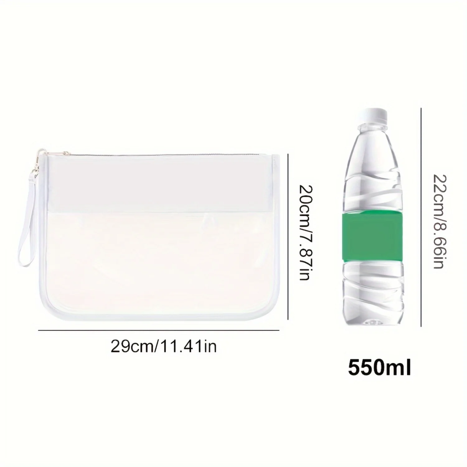 1pc Waterproof Clear Cosmetic Bag, PVC  Travel Makeup Organizer, Toiletry Bag Toiletry  Container With Zipper, Clear Purse Snack