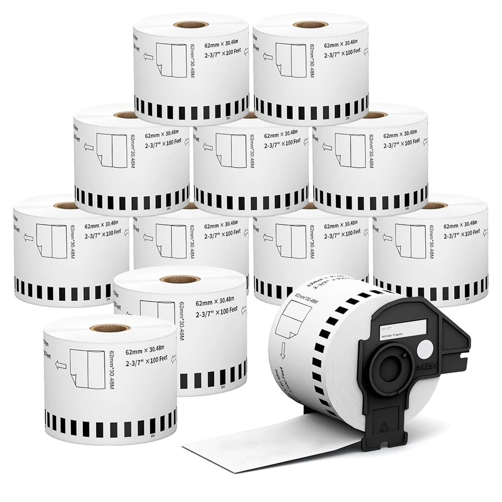 

Наклейка на транспортировочную этикетку, рулон термобумаги, совместимый с Brother DK, рулон этикеток 11209 11202 11208 11201 для Brother QL500 QL710 QL810