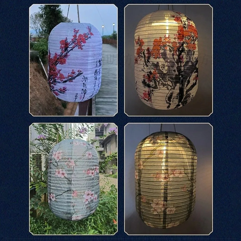 Oriental Style Waterproof Chinese Style Lantern Solar Powered Nylon Cloth LED Light Lantern LED Light Outdoor Lantern Home Decor