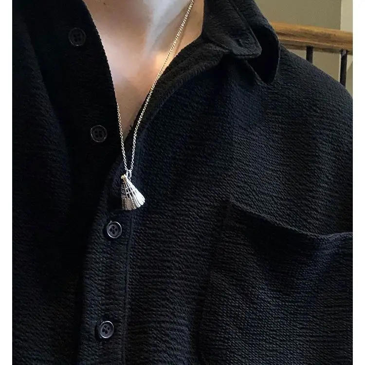 2026 Men's Summer Solid Color Waffle POLO Neck Short Sleeve T-Shirt Trend Loose Casual Lapel Top